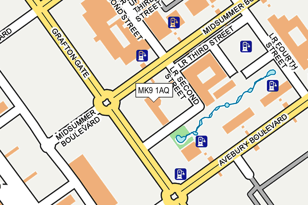 MK9 1AQ map - OS OpenMap – Local (Ordnance Survey)