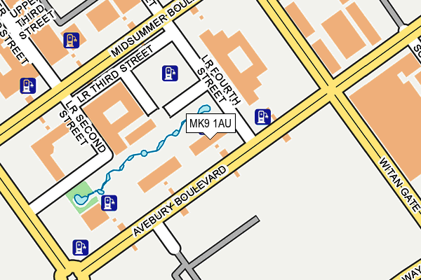 MK9 1AU map - OS OpenMap – Local (Ordnance Survey)