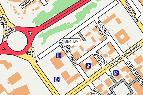 MK9 1AY map - OS OpenMap – Local (Ordnance Survey)