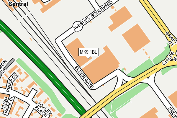 MK9 1BL map - OS OpenMap – Local (Ordnance Survey)