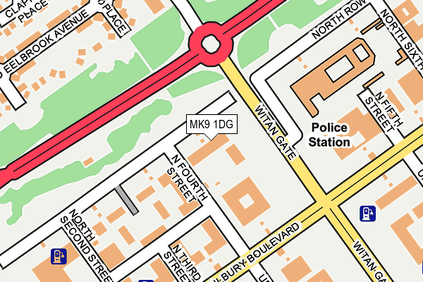 MK9 1DG map - OS OpenMap – Local (Ordnance Survey)