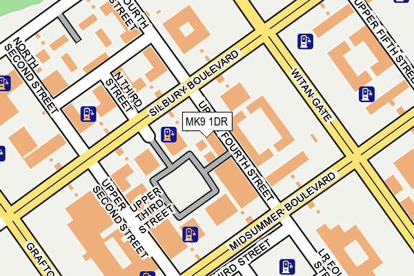 MK9 1DR map - OS OpenMap – Local (Ordnance Survey)