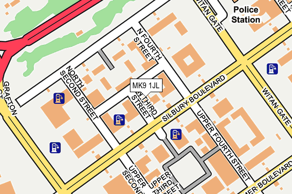 MK9 1JL map - OS OpenMap – Local (Ordnance Survey)
