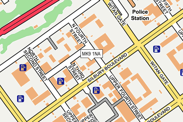 MK9 1NA map - OS OpenMap – Local (Ordnance Survey)