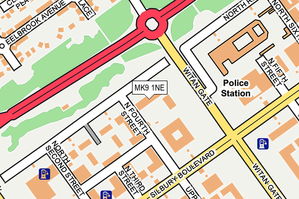 MK9 1NE map - OS OpenMap – Local (Ordnance Survey)