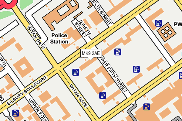 MK9 2AE map - OS OpenMap – Local (Ordnance Survey)