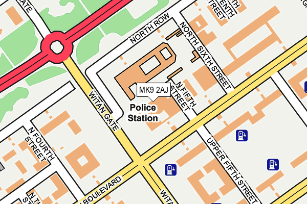 MK9 2AJ map - OS OpenMap – Local (Ordnance Survey)