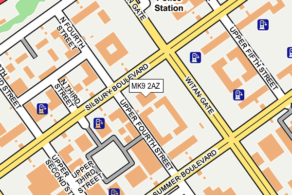 MK9 2AZ map - OS OpenMap – Local (Ordnance Survey)