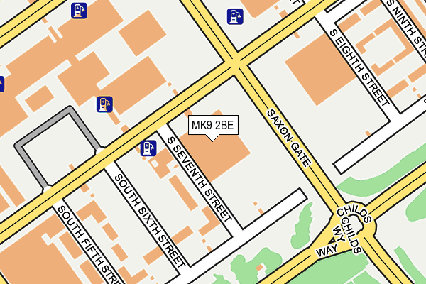 MK9 2BE map - OS OpenMap – Local (Ordnance Survey)