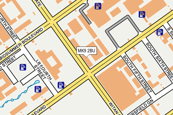 MK9 2BU map - OS OpenMap – Local (Ordnance Survey)