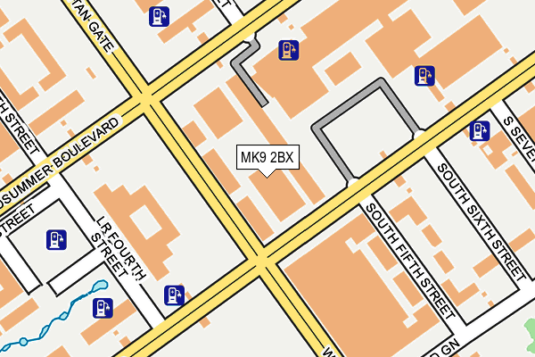 MK9 2BX map - OS OpenMap – Local (Ordnance Survey)