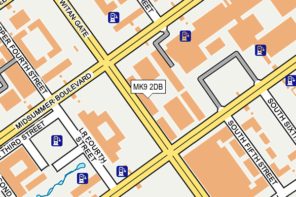 MK9 2DB map - OS OpenMap – Local (Ordnance Survey)