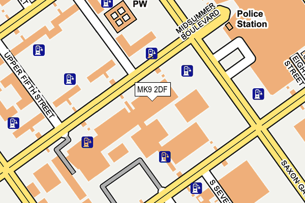 MK9 2DF map - OS OpenMap – Local (Ordnance Survey)