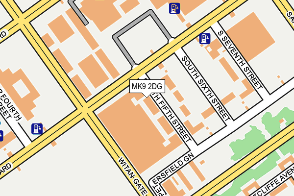 MK9 2DG map - OS OpenMap – Local (Ordnance Survey)