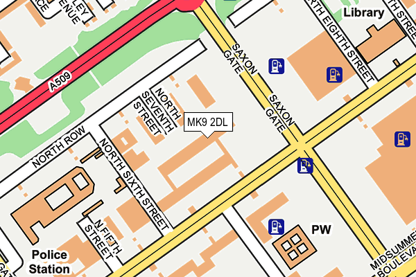MK9 2DL map - OS OpenMap – Local (Ordnance Survey)