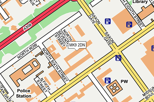 MK9 2DN map - OS OpenMap – Local (Ordnance Survey)