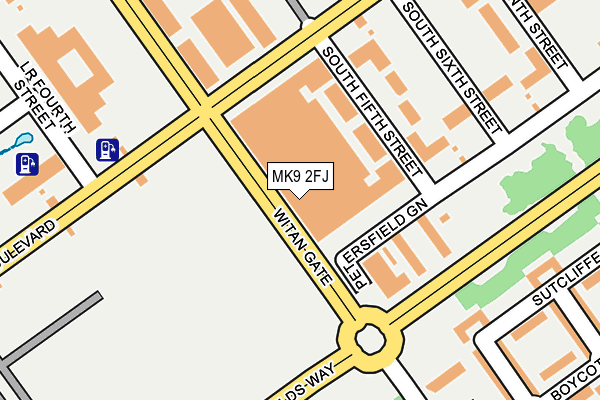 MK9 2FJ map - OS OpenMap – Local (Ordnance Survey)