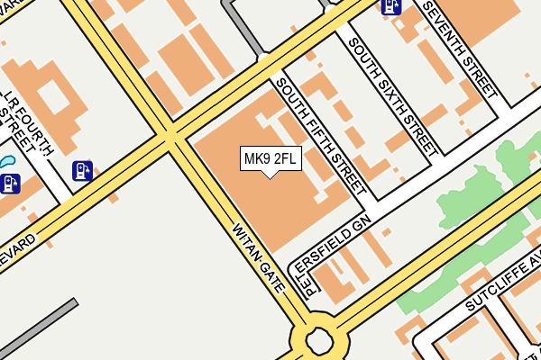 MK9 2FL map - OS OpenMap – Local (Ordnance Survey)