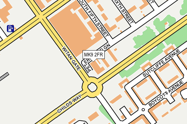 MK9 2FR map - OS OpenMap – Local (Ordnance Survey)