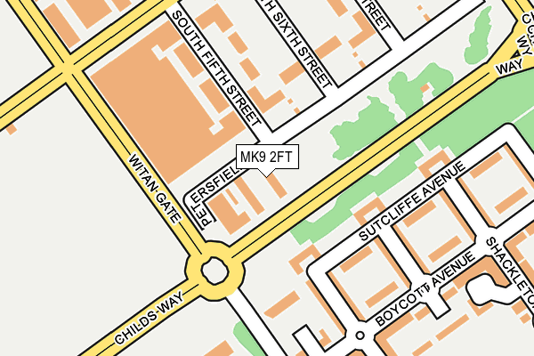 MK9 2FT map - OS OpenMap – Local (Ordnance Survey)