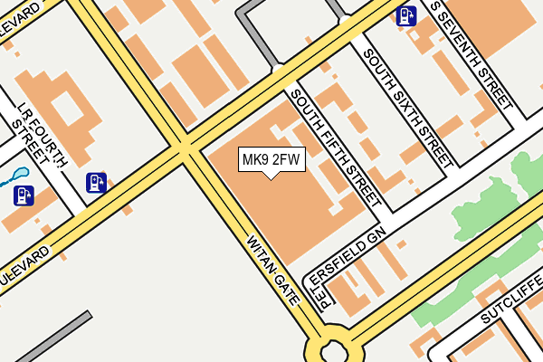 MK9 2FW map - OS OpenMap – Local (Ordnance Survey)