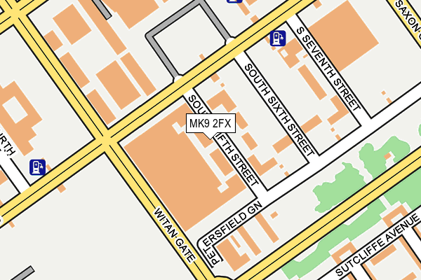 MK9 2FX map - OS OpenMap – Local (Ordnance Survey)