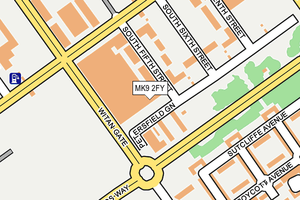 MK9 2FY map - OS OpenMap – Local (Ordnance Survey)