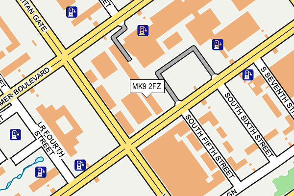 MK9 2FZ map - OS OpenMap – Local (Ordnance Survey)