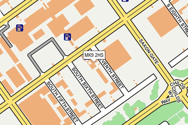 MK9 2HS map - OS OpenMap – Local (Ordnance Survey)