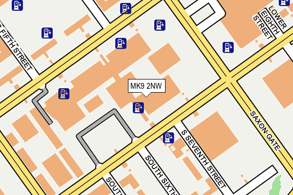 MK9 2NW map - OS OpenMap – Local (Ordnance Survey)
