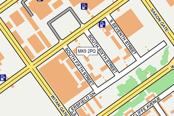 MK9 2PQ map - OS OpenMap – Local (Ordnance Survey)