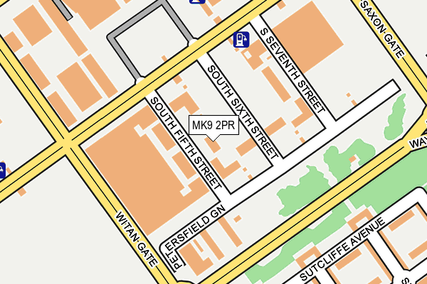 MK9 2PR map - OS OpenMap – Local (Ordnance Survey)