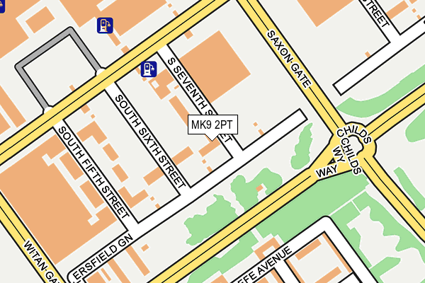 MK9 2PT map - OS OpenMap – Local (Ordnance Survey)