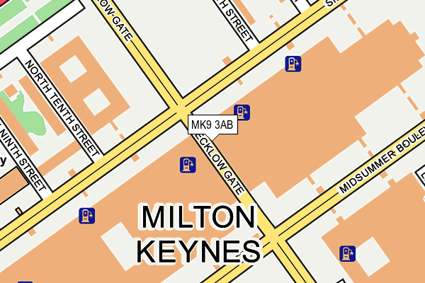 MK9 3AB map - OS OpenMap – Local (Ordnance Survey)