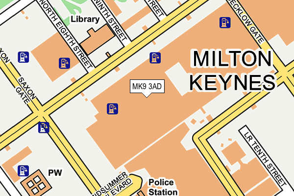 MK9 3AD map - OS OpenMap – Local (Ordnance Survey)