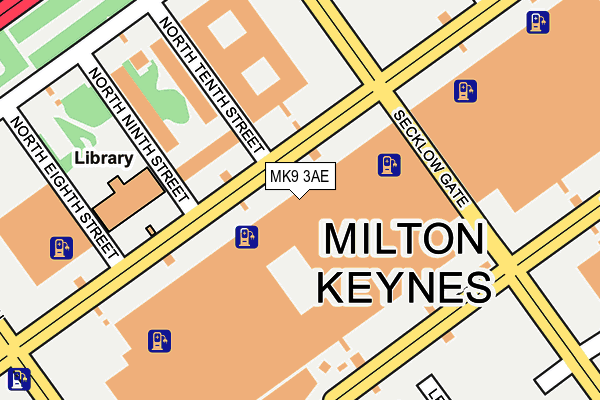 MK9 3AE map - OS OpenMap – Local (Ordnance Survey)