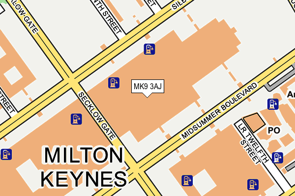 MK9 3AJ map - OS OpenMap – Local (Ordnance Survey)