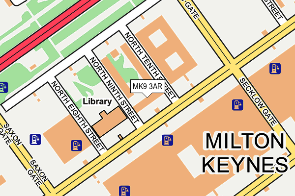 MK9 3AR map - OS OpenMap – Local (Ordnance Survey)