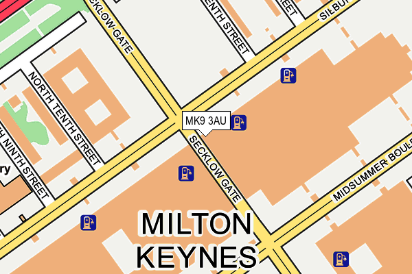 MK9 3AU map - OS OpenMap – Local (Ordnance Survey)