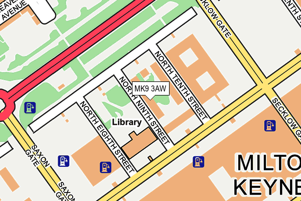 MK9 3AW map - OS OpenMap – Local (Ordnance Survey)