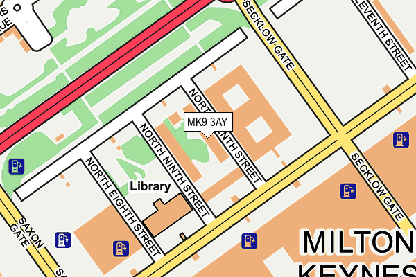MK9 3AY map - OS OpenMap – Local (Ordnance Survey)