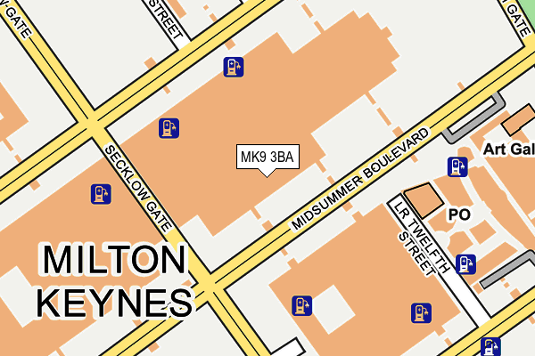 MK9 3BA map - OS OpenMap – Local (Ordnance Survey)