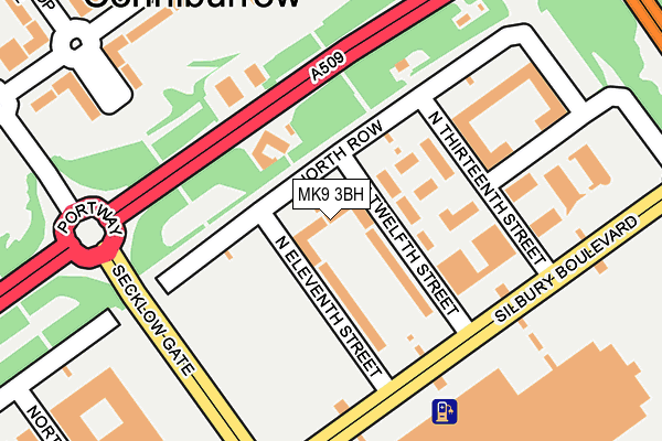 MK9 3BH map - OS OpenMap – Local (Ordnance Survey)