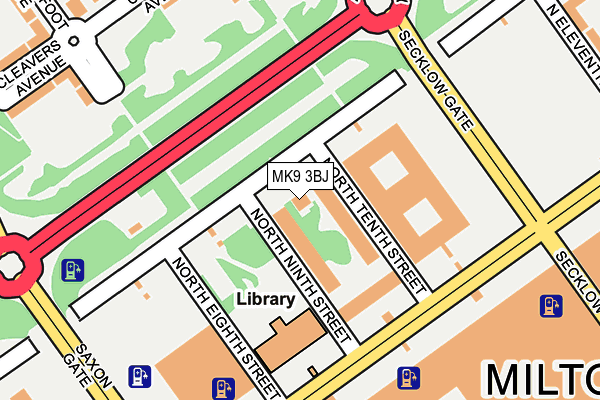 MK9 3BJ map - OS OpenMap – Local (Ordnance Survey)