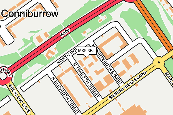 MK9 3BL map - OS OpenMap – Local (Ordnance Survey)