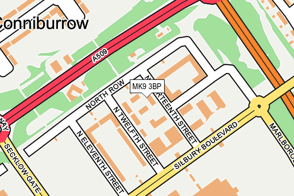 MK9 3BP map - OS OpenMap – Local (Ordnance Survey)