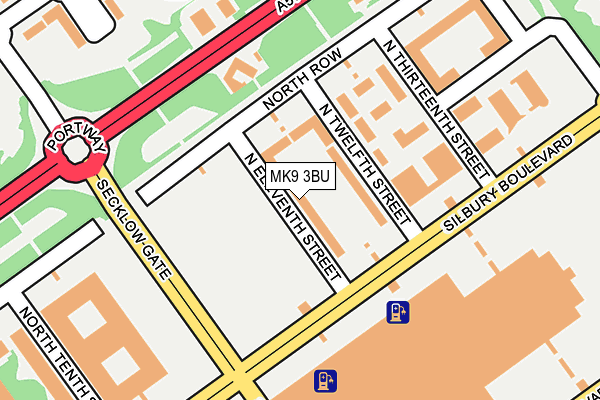 MK9 3BU map - OS OpenMap – Local (Ordnance Survey)