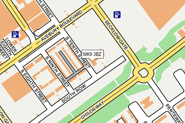 MK9 3BZ map - OS OpenMap – Local (Ordnance Survey)