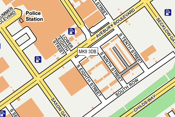 MK9 3DB map - OS OpenMap – Local (Ordnance Survey)