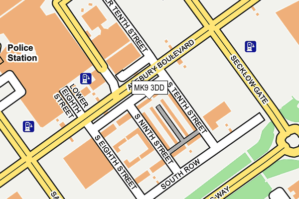 MK9 3DD map - OS OpenMap – Local (Ordnance Survey)